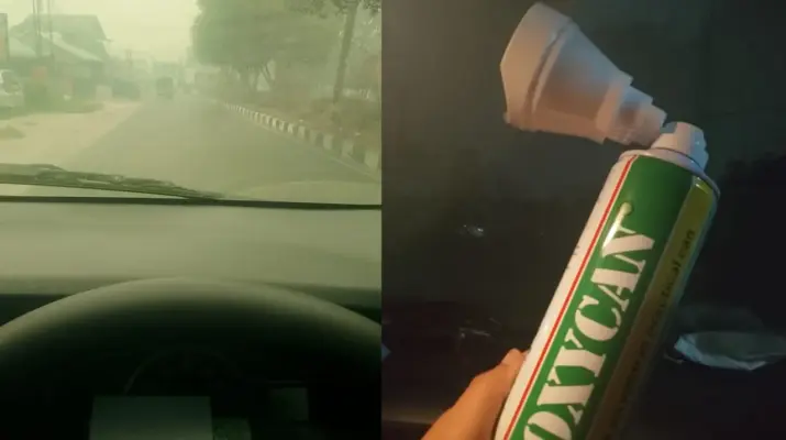 Kabut Asap Karhutla Makin Parah di Palangka Raya, Warga Terpaksa Membeli Oksigen untuk Bernapas
